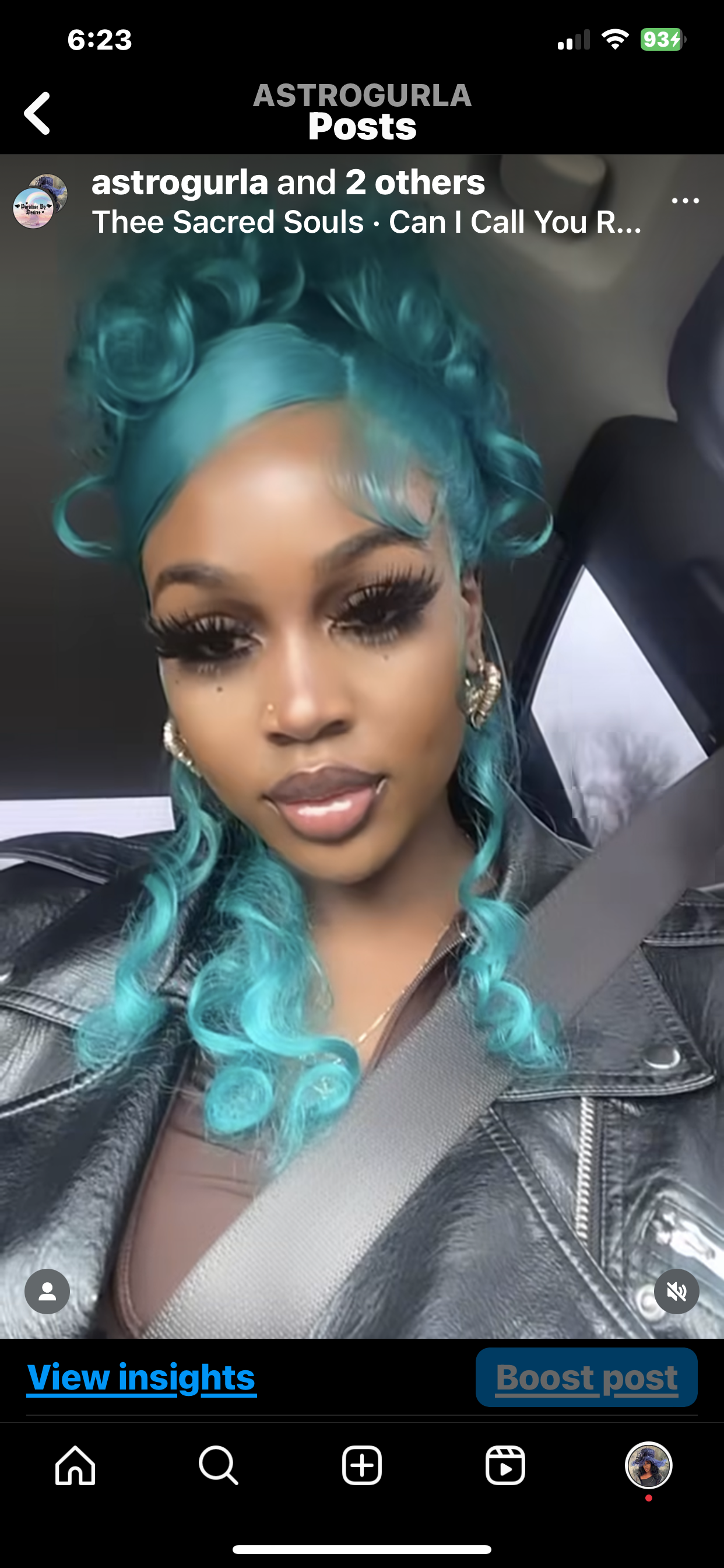 Teal Synthetic Wig