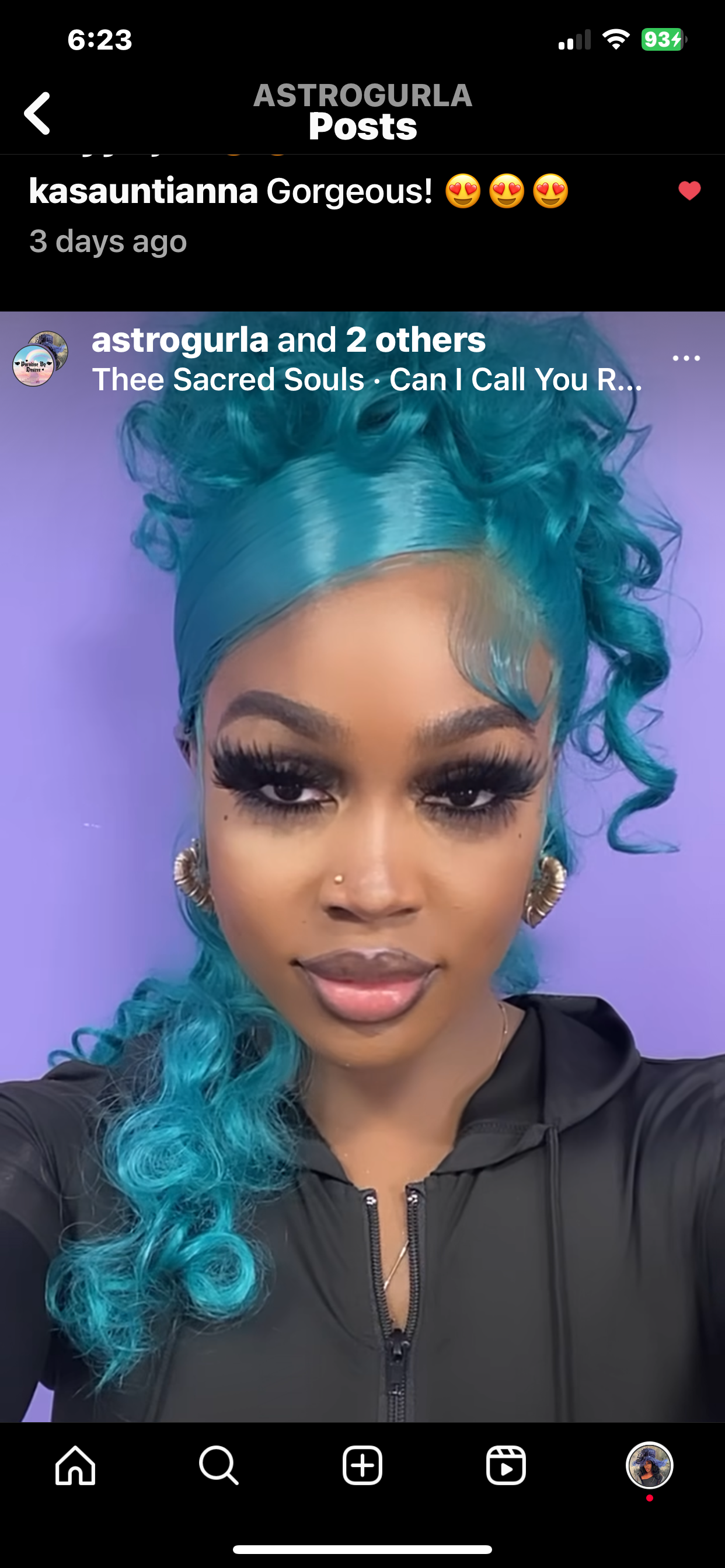 Teal Synthetic Wig