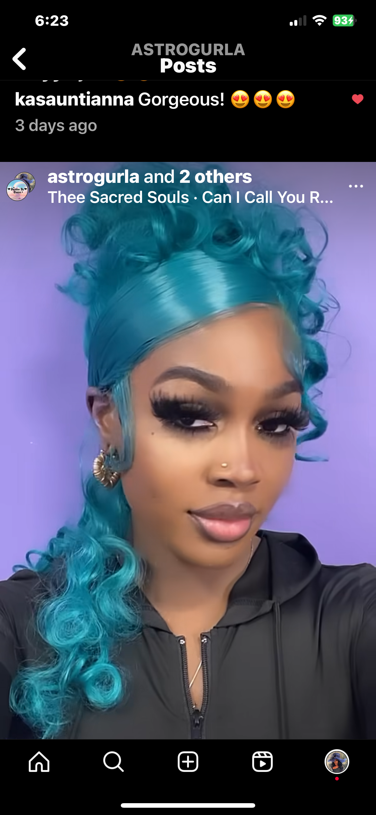 Teal Synthetic Wig